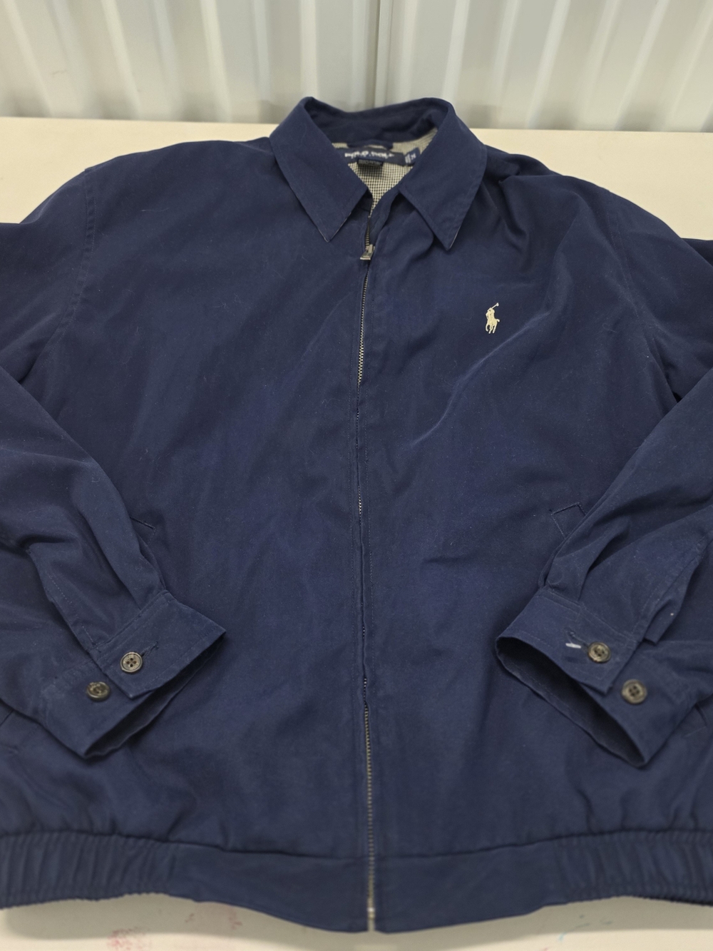 Ralph Lauren Polo Golf Jacket Mens M Lined Full Zip Navy Blue